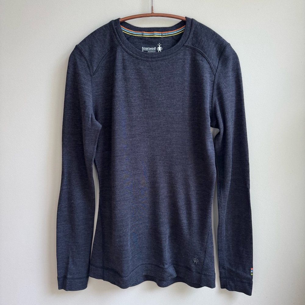 SMARTWOOL Women's Classic Thermal Merino Base Layer Crew sz Small Heather Gray
